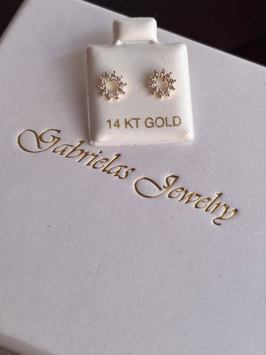 14kt Gold Starburst Studs