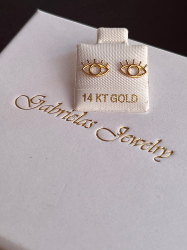 14kt Gold Eye Studs