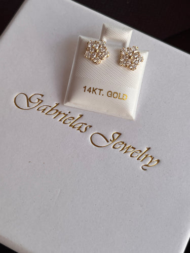 14kt Gold Starry Studs