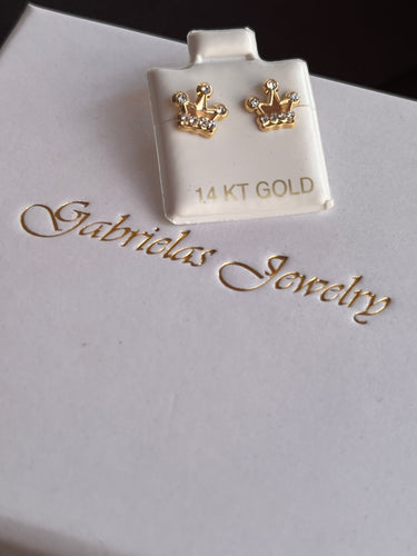14kt Gold Crown Studs