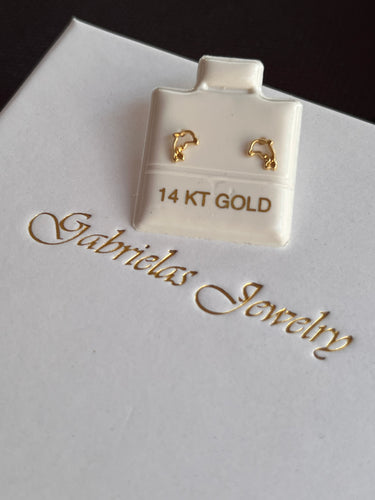14kt Gold Dolphin Studs
