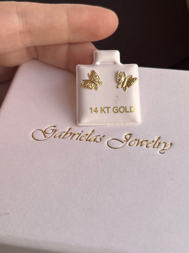 14kt Gold Butterfly Studs