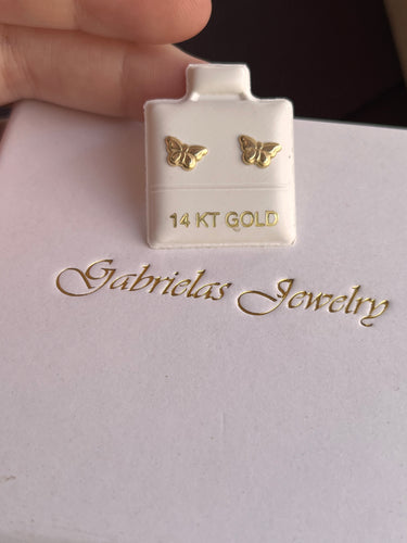 14kt Gold Small Butterfly Studs