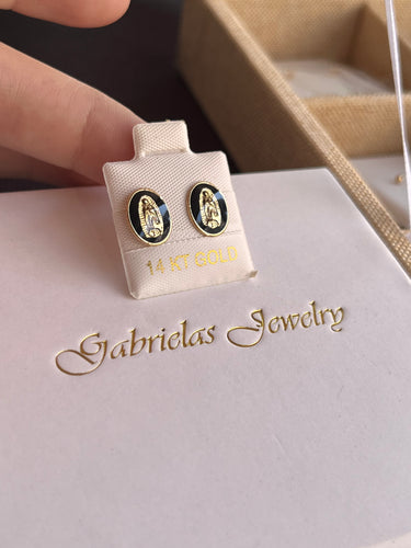 14kt Gold Virgin Mary Studs