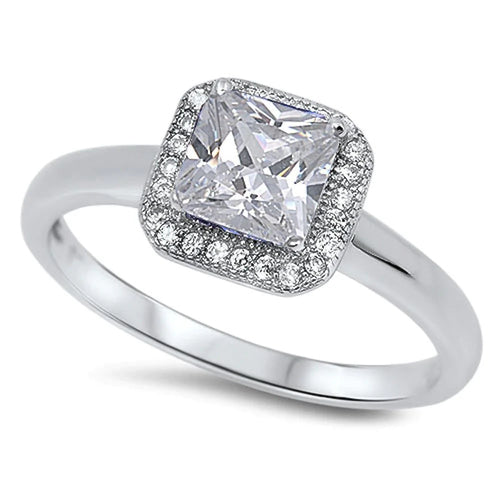 1ct Princess Cut CZ Ring