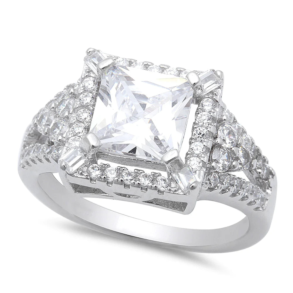 3.50ct Princess Cut CZ Ring