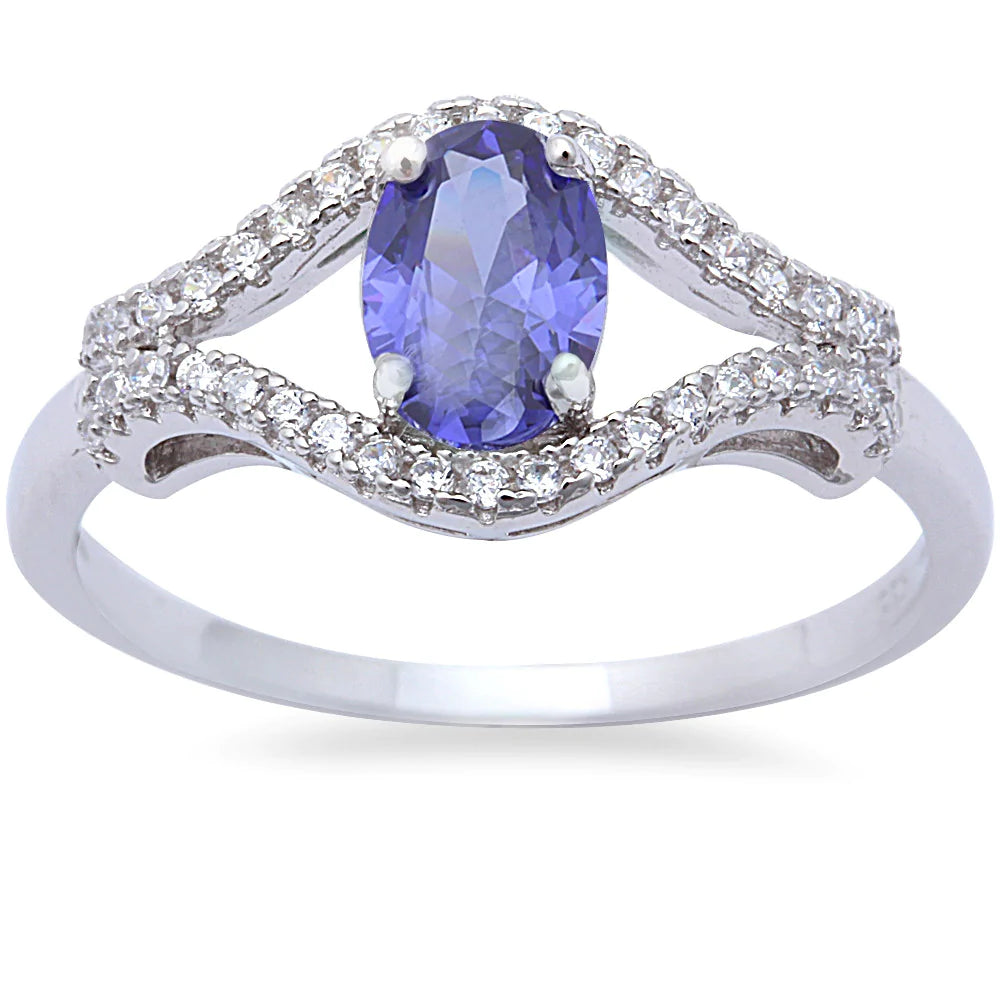 Mal de Ojo Tanzanite CZ Ring