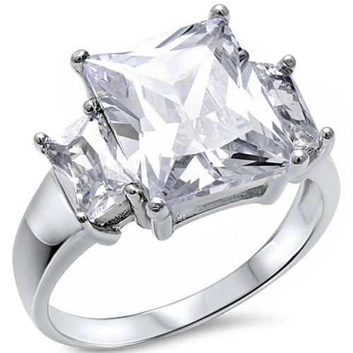 3 Stone Baguette CZ Ring