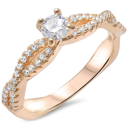 Golden Solitaire Infinity Band Ring