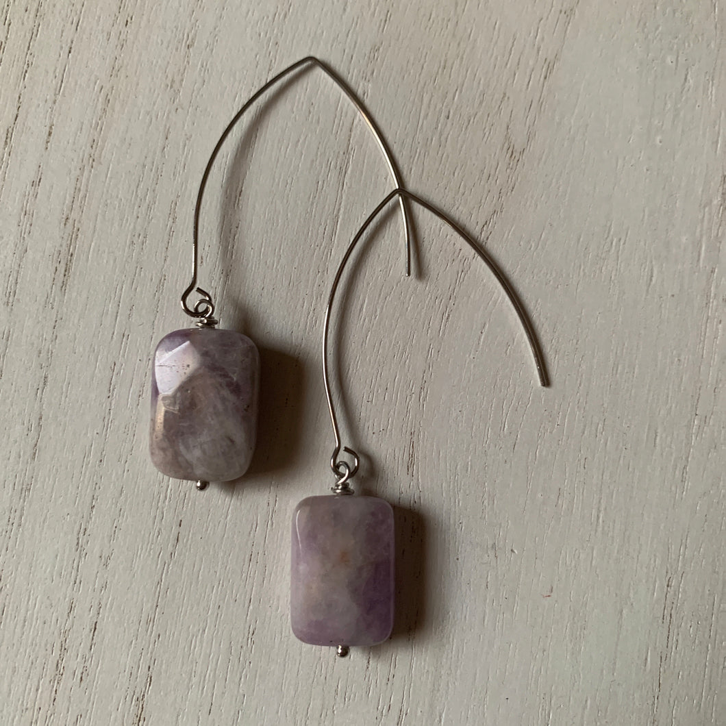 Amethyst Hook Earrings