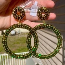 Load image into Gallery viewer, Bejeweled Hoop Earrings!