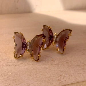 Purple Butterfly Earrings