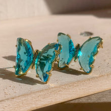 Load image into Gallery viewer, Blue Butterfly Earrings