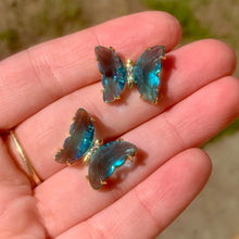 Load image into Gallery viewer, Blue Butterfly Earrings