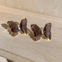 Load image into Gallery viewer, Purple Butterfly Earrings
