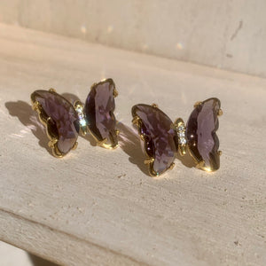 Purple Butterfly Earrings