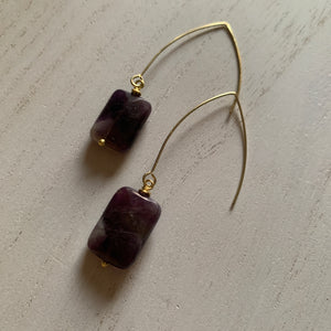 Amethyst Hook Earrings