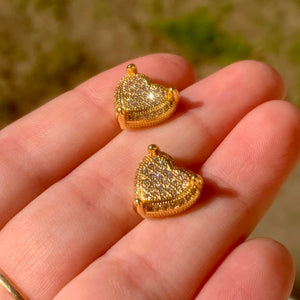Paved Heart Studs