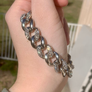 Silver CZ Chain Bracelet