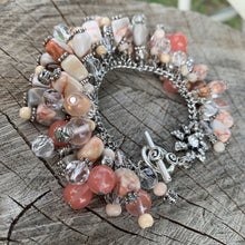 Load image into Gallery viewer, Red Line Stone Charm Bracelet