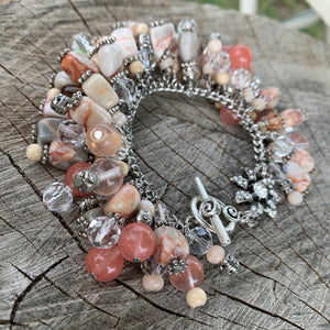 Red Line Stone Charm Bracelet