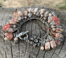 Load image into Gallery viewer, Red Line Stone Charm Bracelet