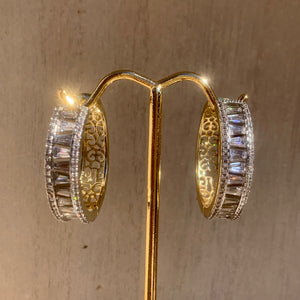 Detailed Baguette CZ Hoops