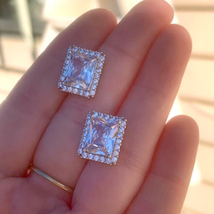 Rectangle CZ Studs