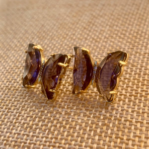 Purple Butterfly Earrings
