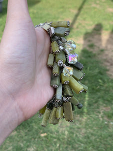 Crystals N’ Green Charm Bracelet