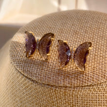 Load image into Gallery viewer, Purple Butterfly Earrings