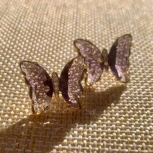Purple Butterfly Earrings