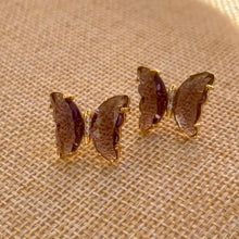 Load image into Gallery viewer, Purple Butterfly Earrings