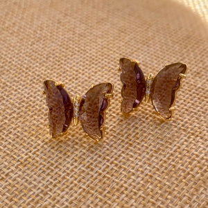 Purple Butterfly Earrings