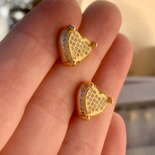 Load image into Gallery viewer, Paved Heart Studs