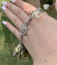 Load image into Gallery viewer, Crystals N’ Green Charm Bracelet