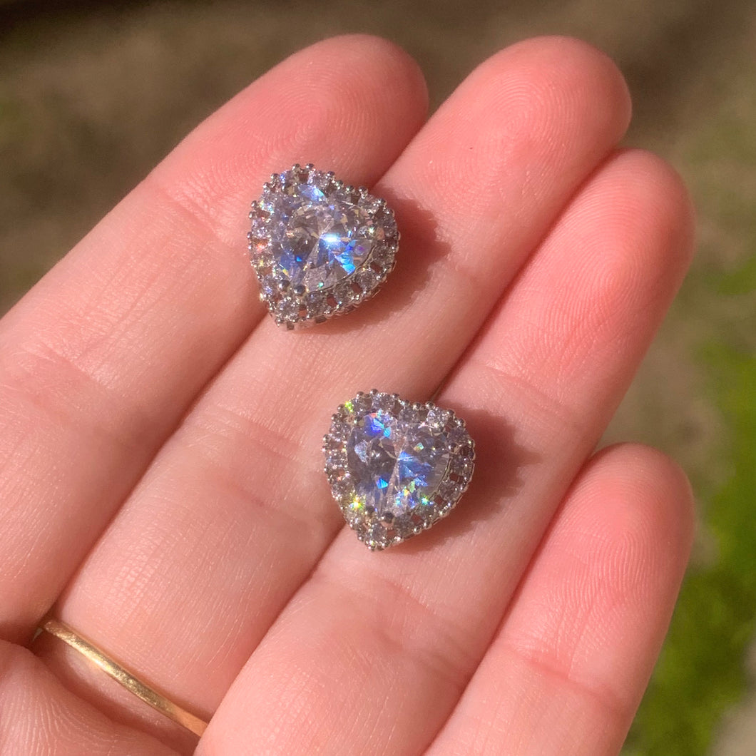 Heart CZ Studs