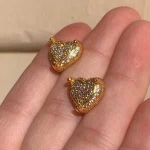 Paved Heart Studs