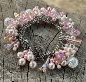 Crystal Pink Charm Bracelet