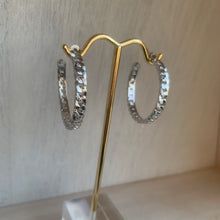 Load image into Gallery viewer, Silver Chain Hoops