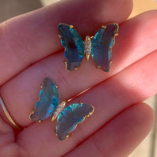 Load image into Gallery viewer, Blue Butterfly Earrings