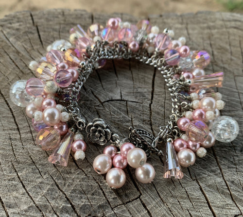 Crystal Pink Charm Bracelet