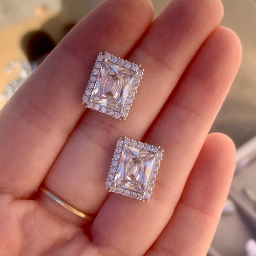 Rectangle CZ Studs