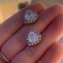 Load image into Gallery viewer, Heart CZ Studs