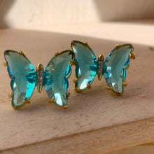 Load image into Gallery viewer, Blue Butterfly Earrings