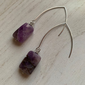 Amethyst Hook Earrings