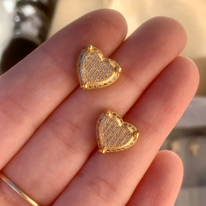 Paved Heart Studs