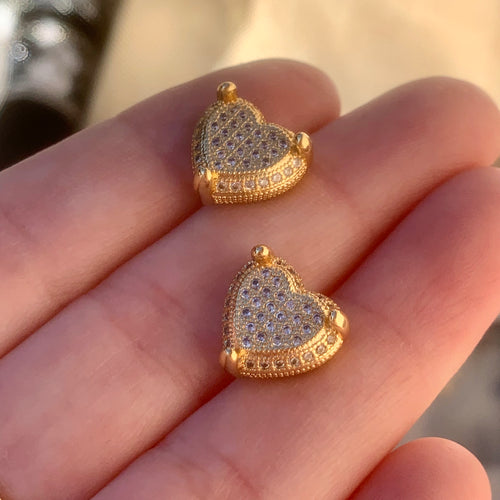 Paved Heart Studs