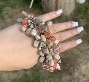 Red Line Stone Charm Bracelet