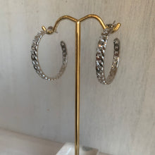 Load image into Gallery viewer, Silver Chain Hoops